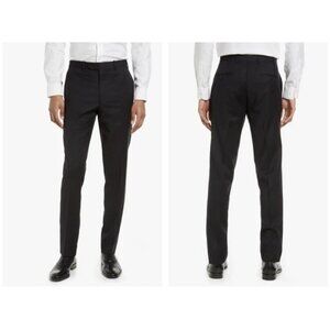 Chaps Black Suit Trouser 34W X 32L Dress Pants Black N0095